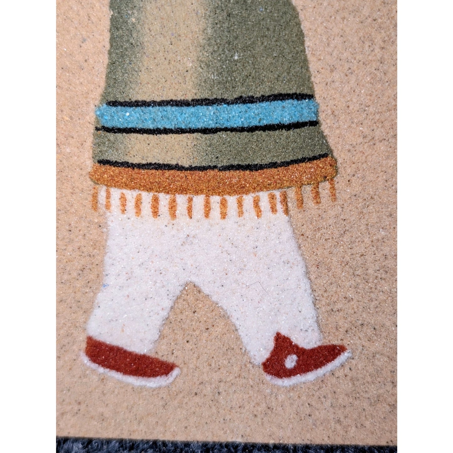 Vintage '87 Navajo Boy & Girl Sand Painting Art Tiles Made in New Mexico