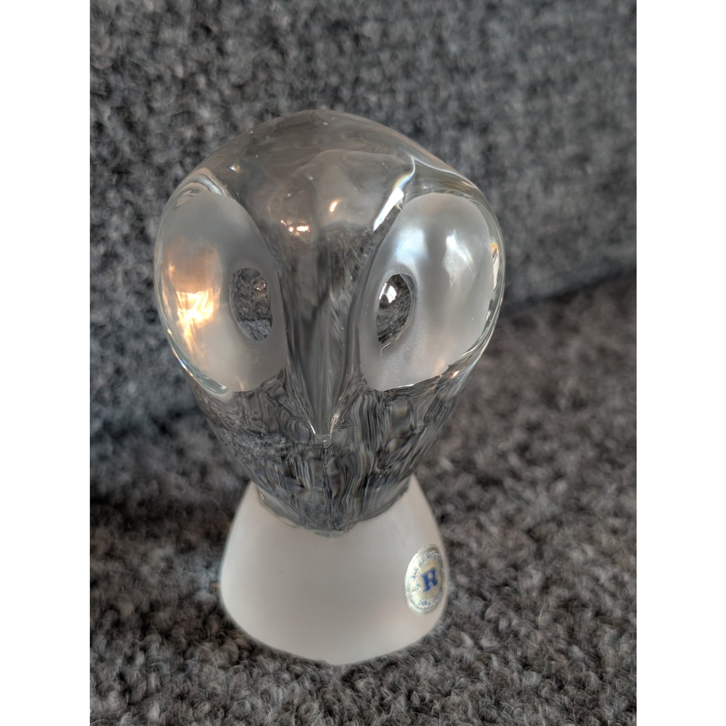 Vintage Reijmyre Kristall Sweden Lead Glass Owl Figurine