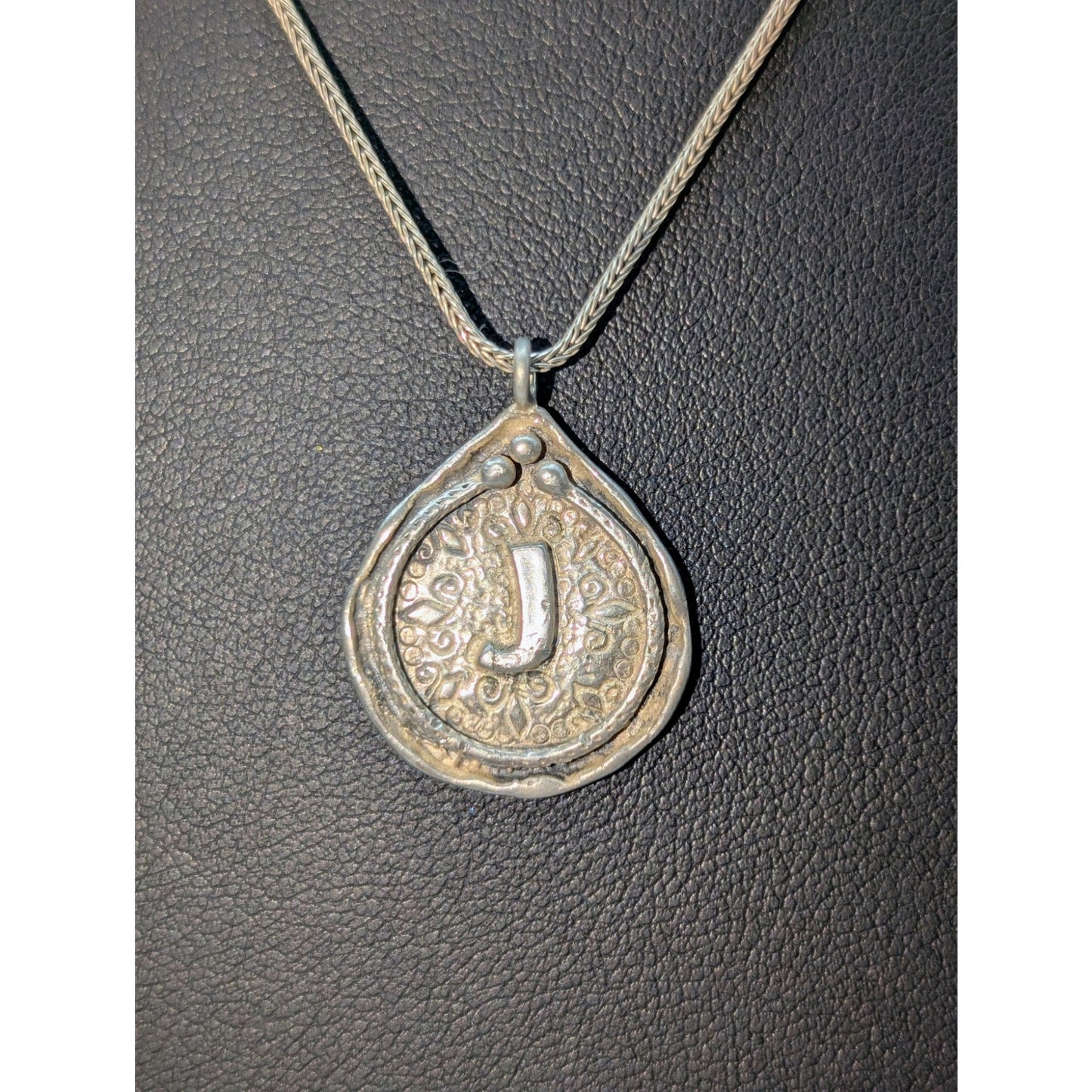 Vtg Silpada Didae 925 Sterling Made in Israel Initial 'J' Pendant 18" Necklace