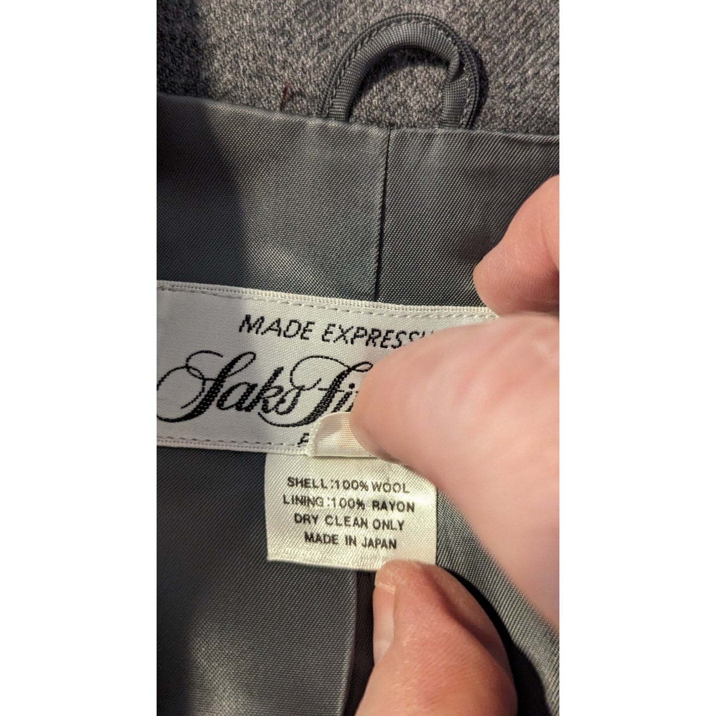 Saks Fifth Avenue Vintage Womens Sz 10 Gray Wool Two Button Blazer