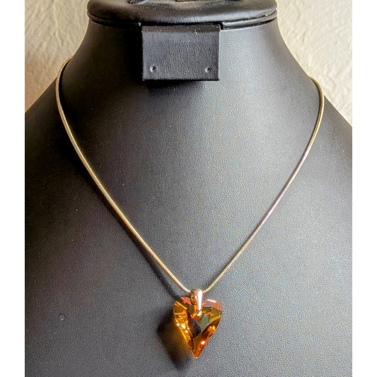 Hearts on Fire Crystal 925 Sterling Silver Necklace
