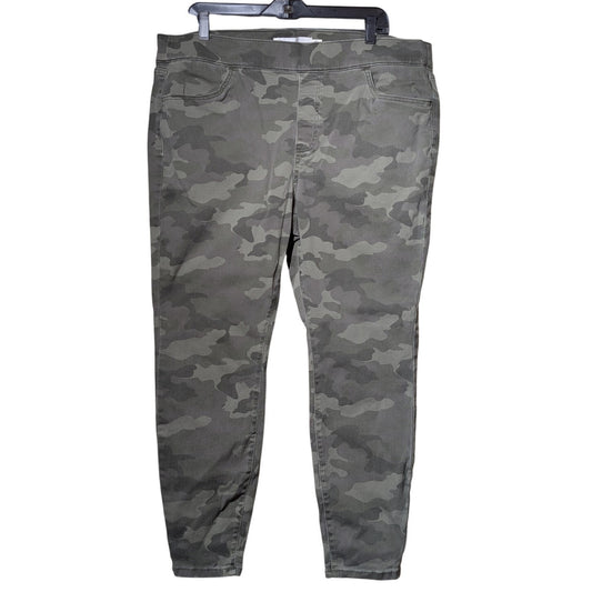 Sonoma Goods for Life Olive Camo Pull On Cotton Stretch Pant Women's Size 16W