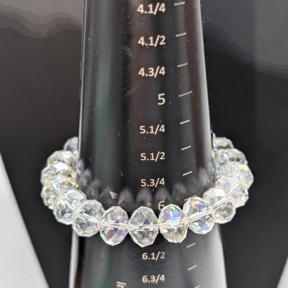 Faceted AB Crystal Beaded Stretch Bracelet
