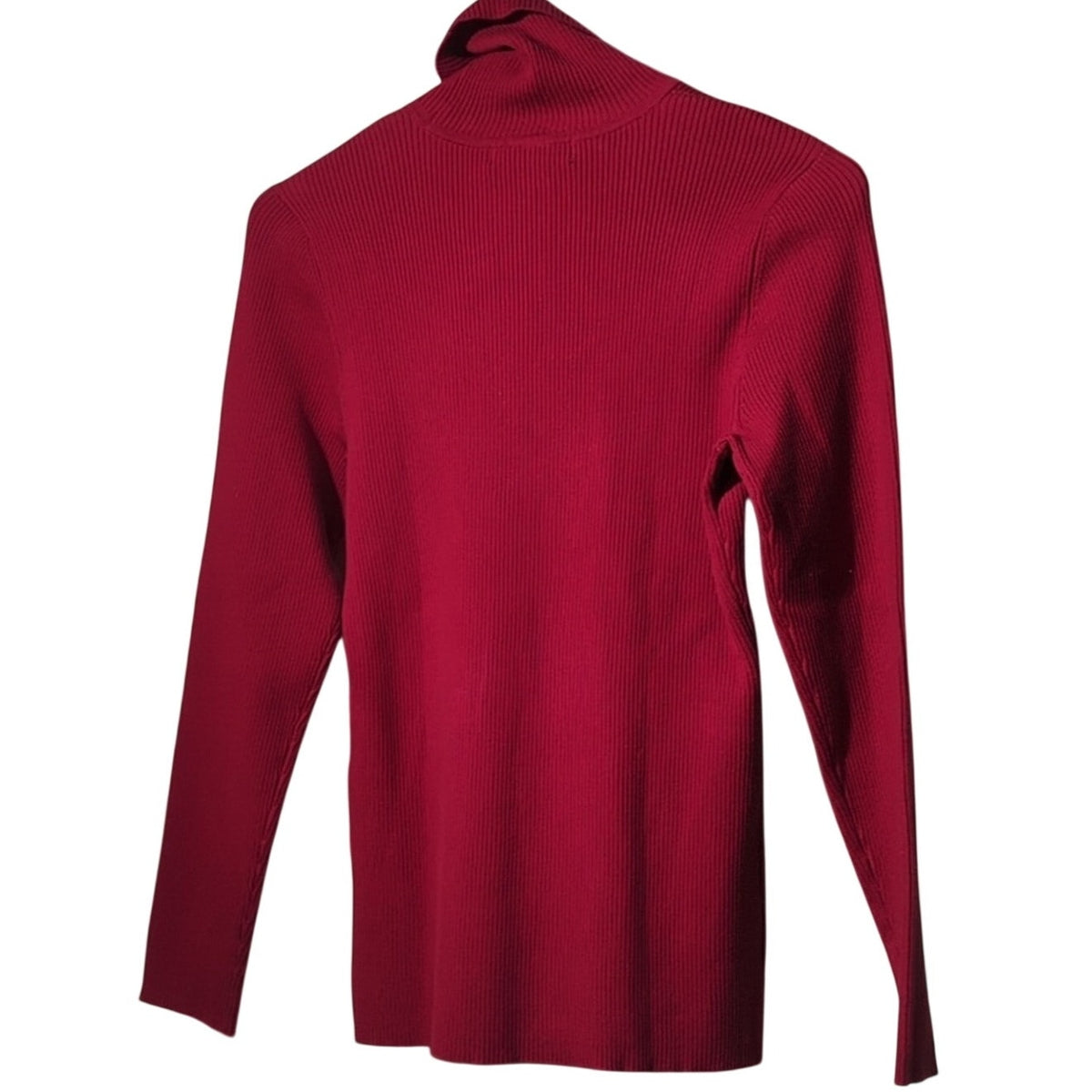 Style & Co. Red Cotton/Nylon Turtleneck Stretch Knit Sweater Women's Size L