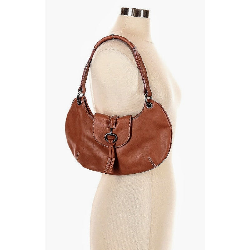 Harold's Made in Italy Genuine Soft Leather Tan Equestrian Vibe Shoulder Bag