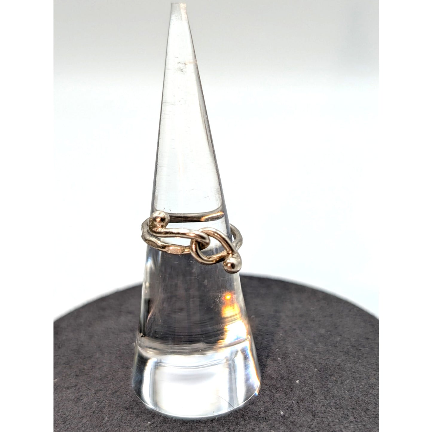 Vintage 925 Sterling Silver Interlocking Ball Ring Size 5