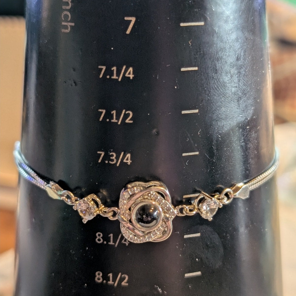 925 Sterling Silver 'I Love You' In 100 Languages Projection Bracelet