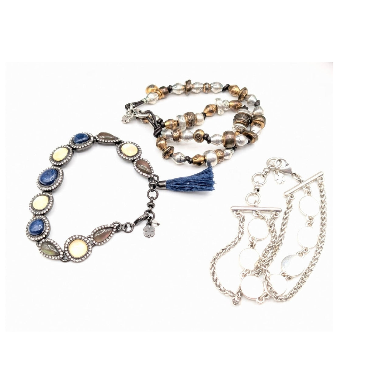 Lot of Three The Lucky Brand Bracelets and One The Lucky Brand Pendant Necklace