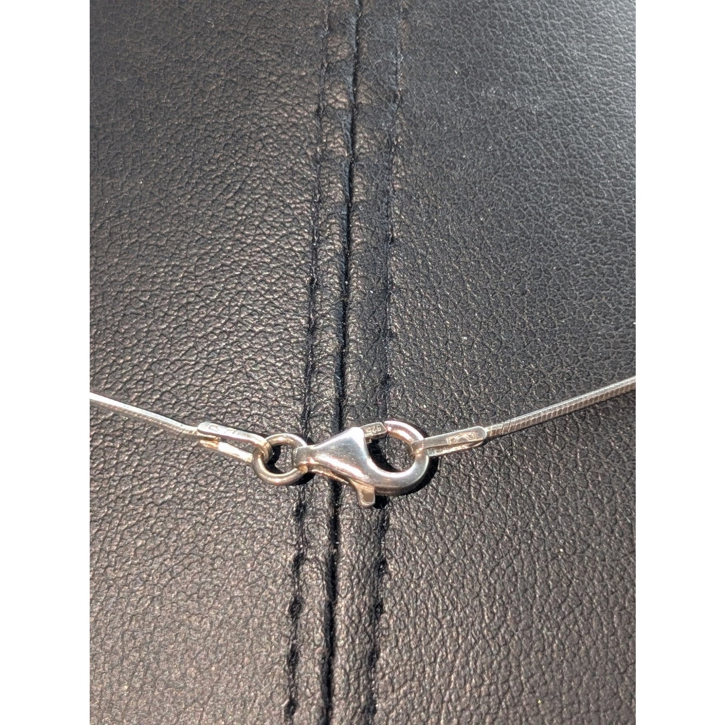 Vtg Emily Sterling Initial 'N' .5" Disk Pendant 22" Snake Chain Necklace