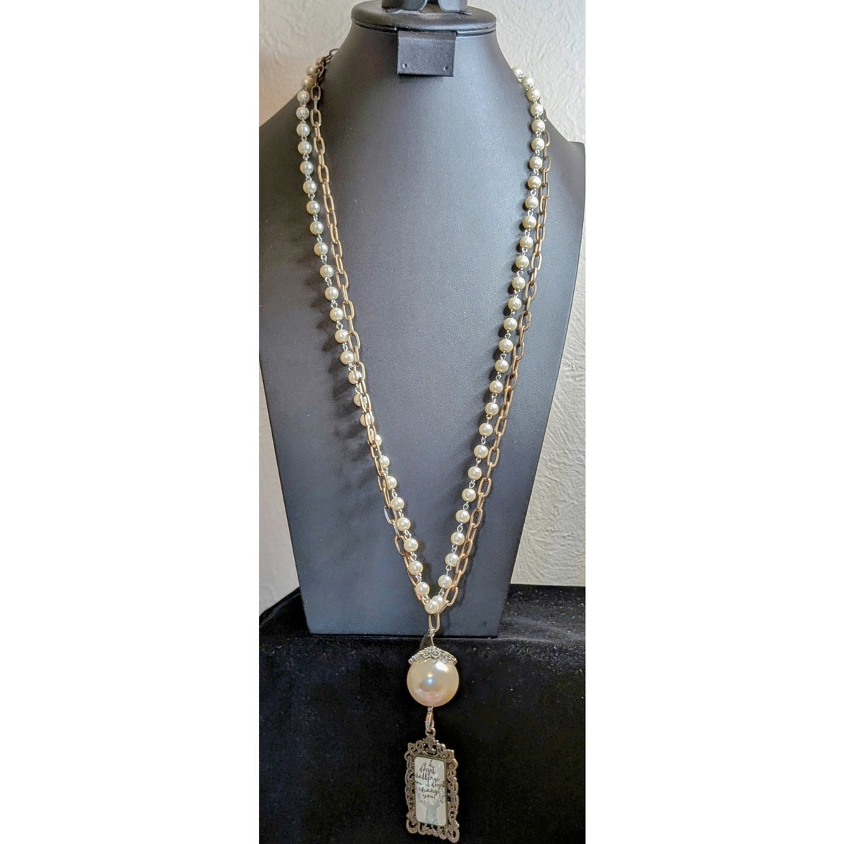 Plunder Designs Pearl Chain Boho 36" Long Pendant Necklace