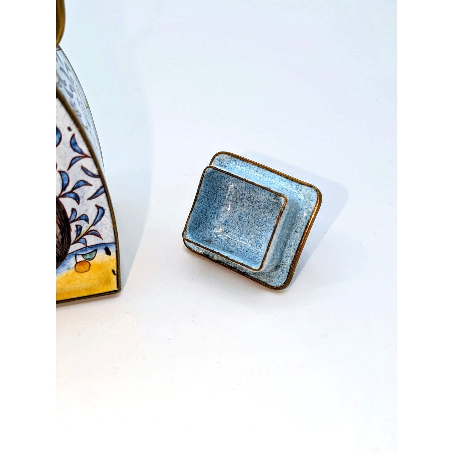 Vintage Empress Arts 1999 Enamel Cat Brass Collectible Mini Teapot