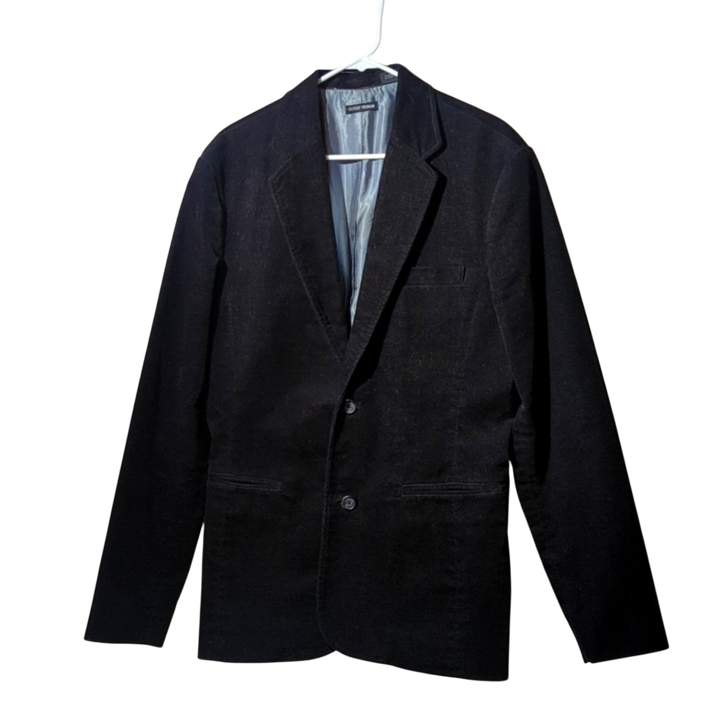 Guess Premium Black Textured 100% Cotton Two Button Sports Coat Men's Size L