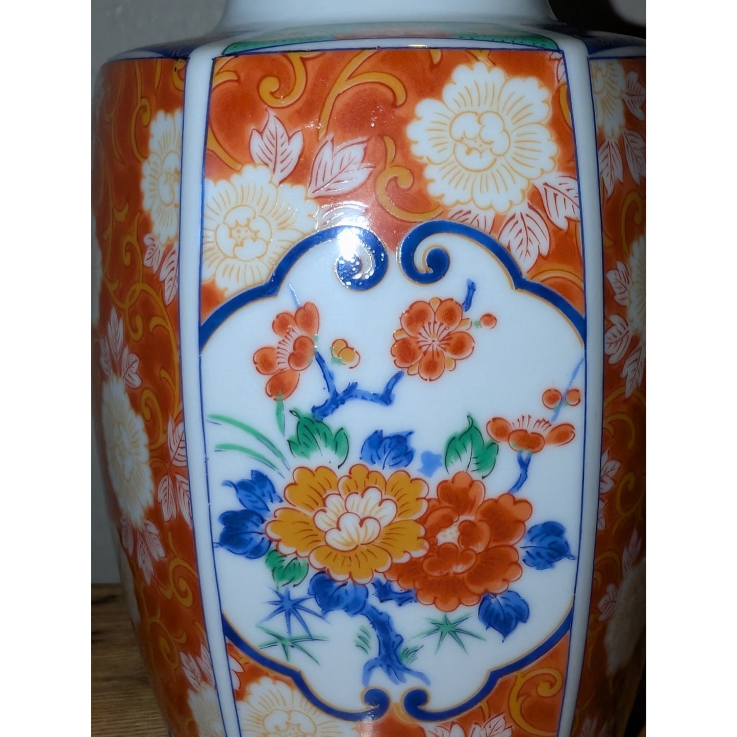 Vintage Fred Roberts Co/San Francisco~Ginger Jar/Imari Style W/ Lid