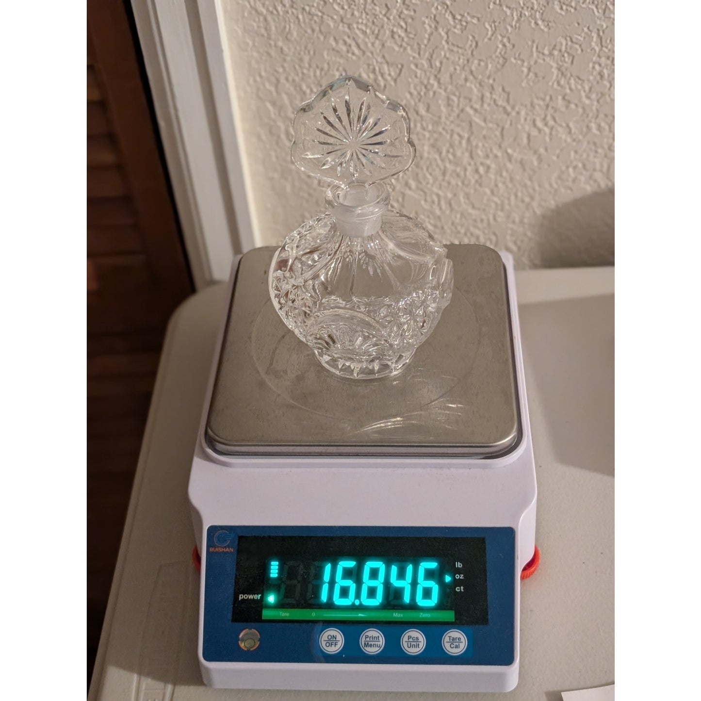 Vintage Hofbauer Byrdes Collection Crystal Bird Perfume Bottle W/ Dauber Topper