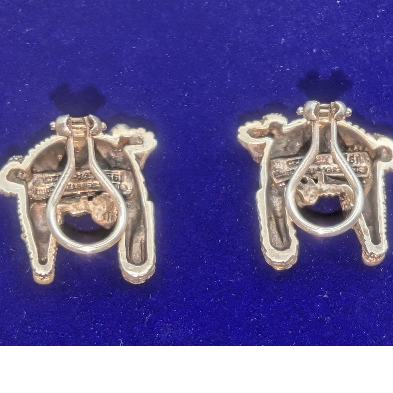 RARE! Signed Barry Kieselstein-Cord Sterling Alligator Omega Clip On Earrings