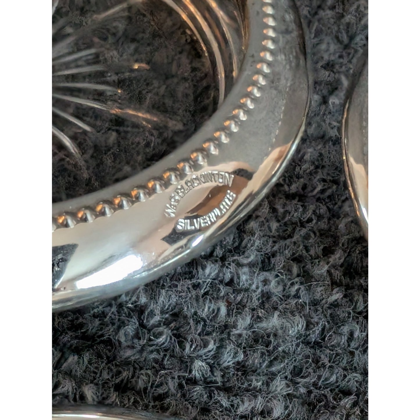 Vintage Regency Style Crystal Silverplate Coasters Set of 7 By WeS Blankinton
