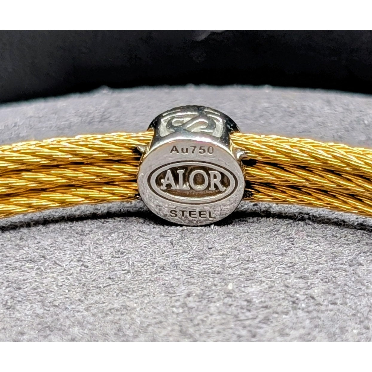 Alor 18K White Gold 9 Diamond & Stainless Steel Cable Bracelet