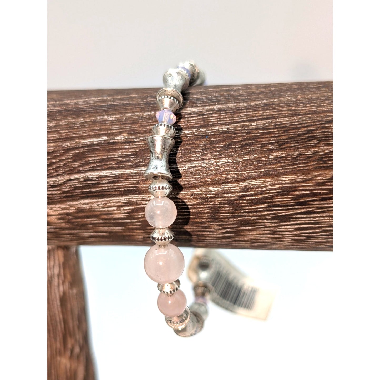 Alex and Ani Rose Quartz Beaded Adjustable Wire Bangle Bracelet NWT