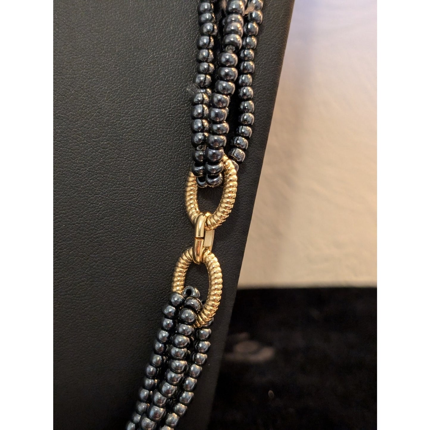 Louis Feraud Paris Doubled Over Two Strand Caviar Bead 1983 Vintage Necklace