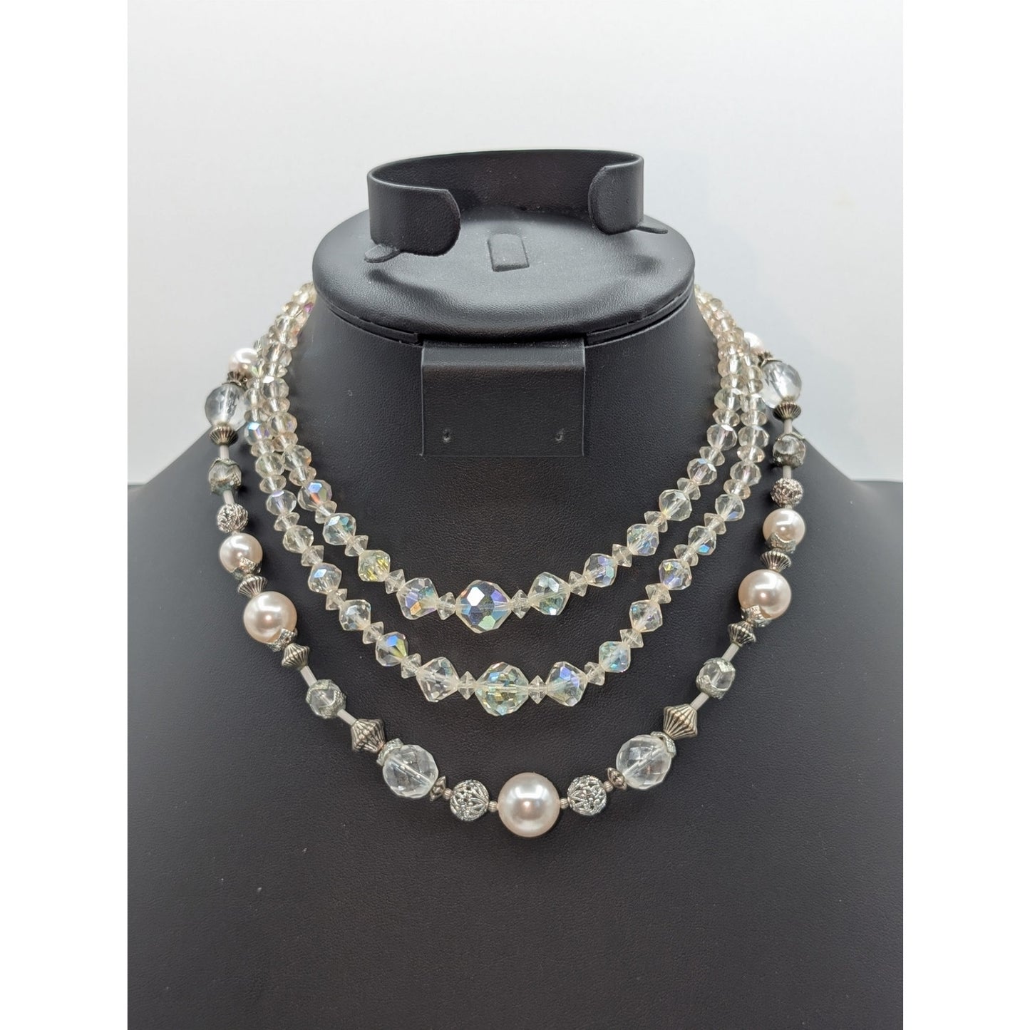 Lot of Two Vintage Crystal Necklaces