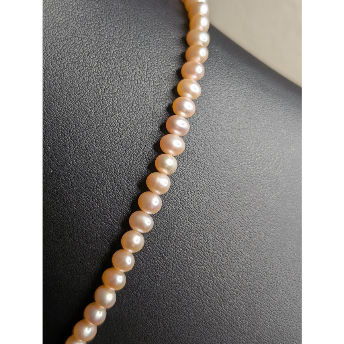 4mm - 5mm Genuine Pink Pearl 18" Strand Necklace W/ 14k Gold Clasp Need Restrung