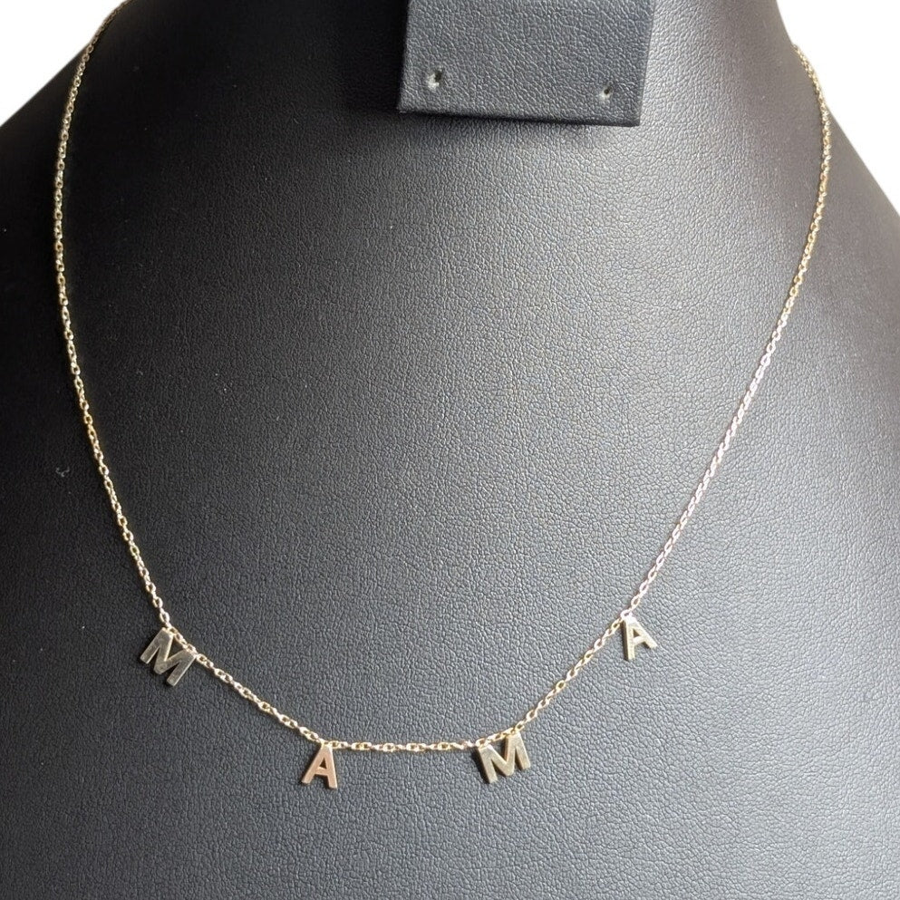 M A M A 925 Sterling Vermeil Yellow Tone Dainty 16"-18" Necklace