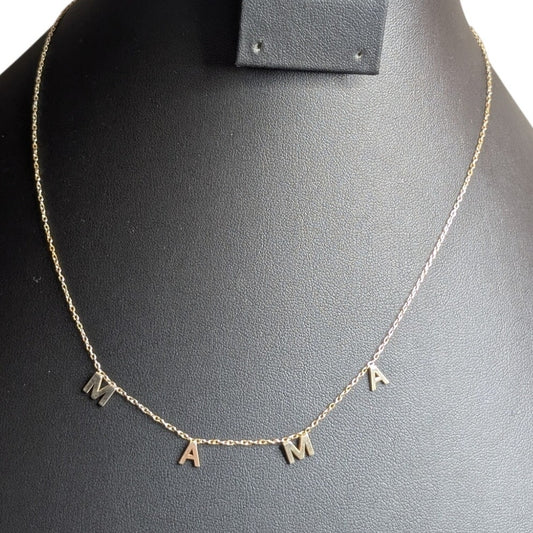 M A M A 925 Sterling Vermeil Yellow Tone Dainty 16"-18" Necklace