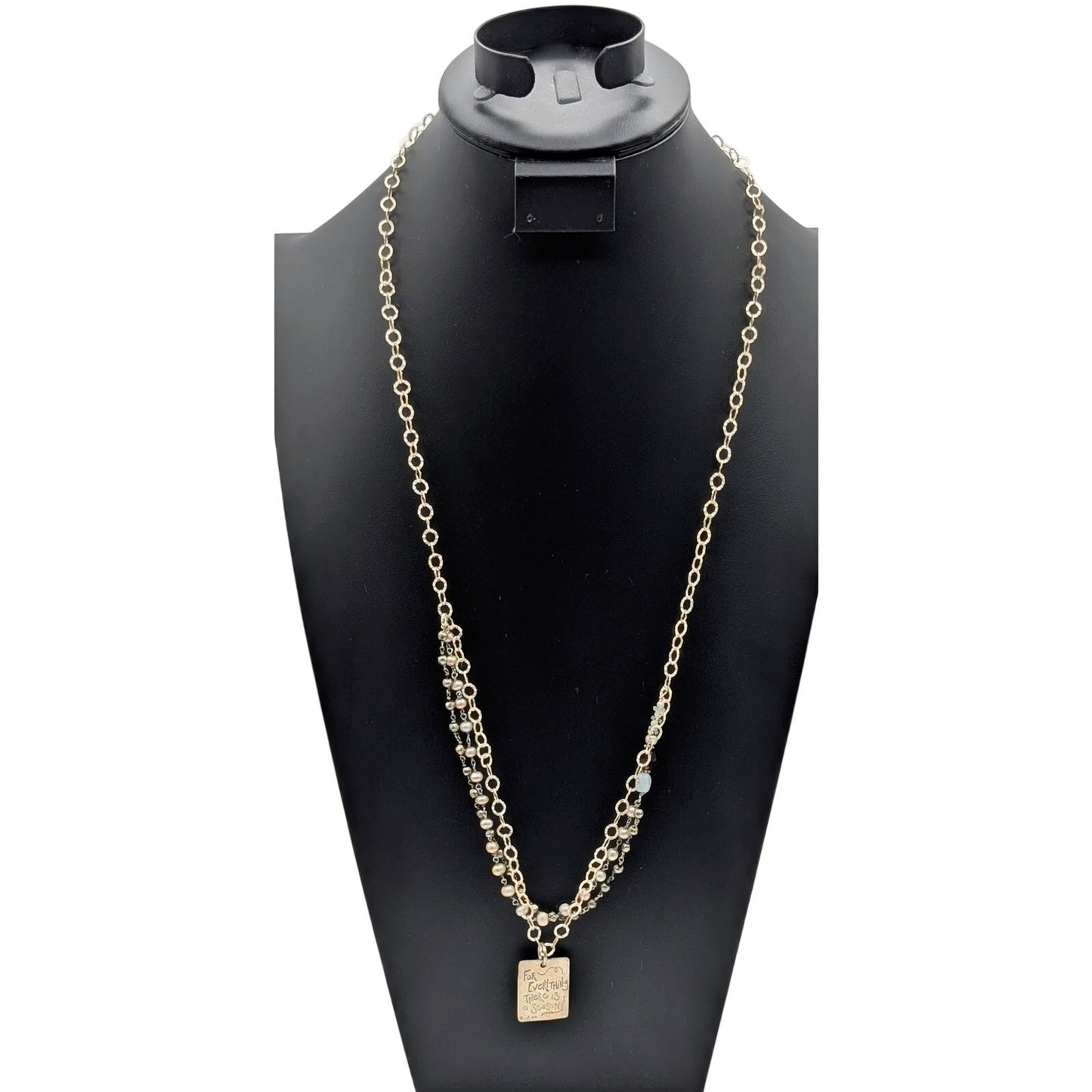 925 Sterling 'For Everything There is a Season' Long Layered 30" Chain Necklace
