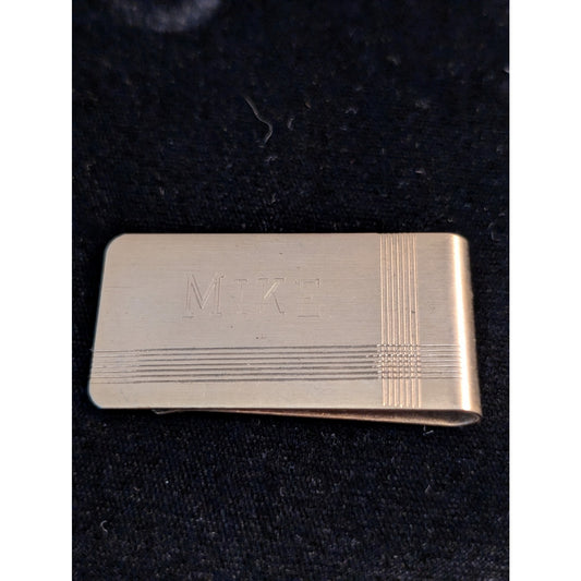Vintage 'Mike' Engraved Gold Tone Money Clip