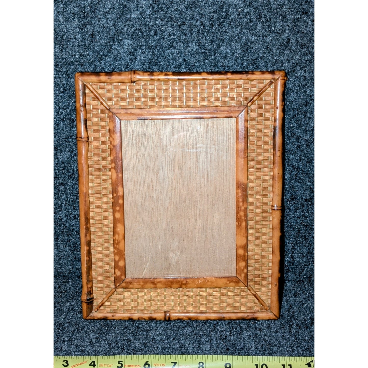 Vintage 60s Mid-Century Italian Wicker Rattan Bamboo Photo Frame