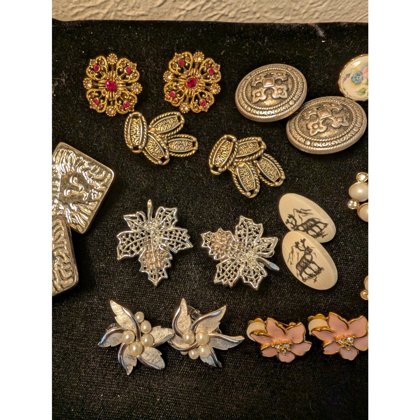Ten Pair Vintage Clip On Some Signed Anne Klein Avon Sarah Coventry Earrings