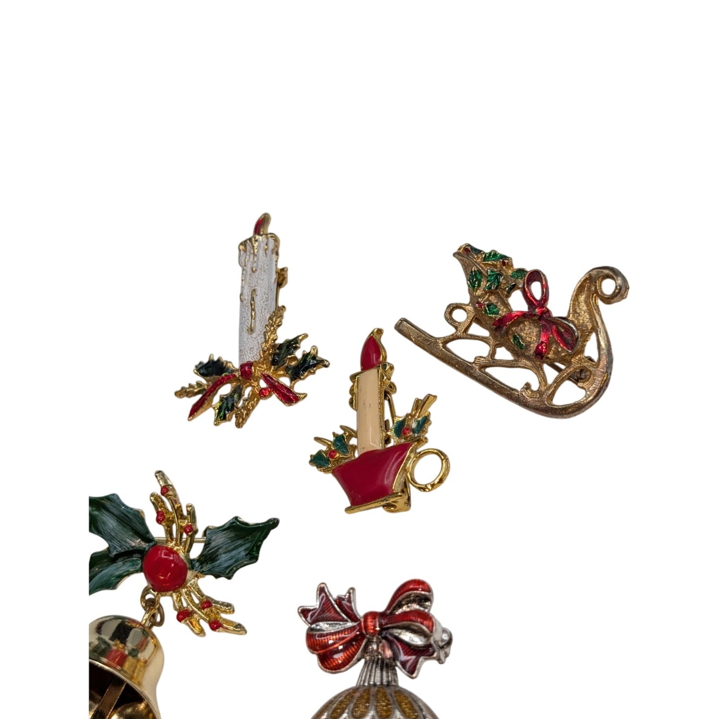 Lot of Seven Christmas Pins