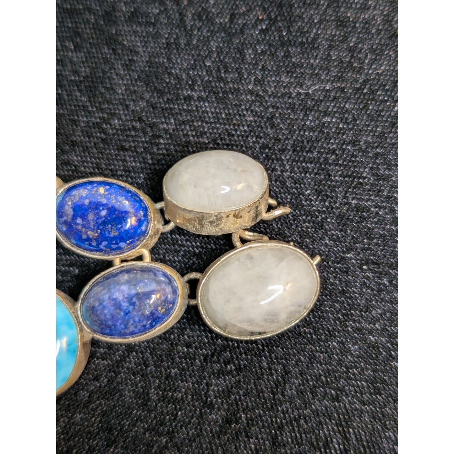 Turquoise Lapis Moonstone Broken Piece Off South Western Necklace For Repurpose