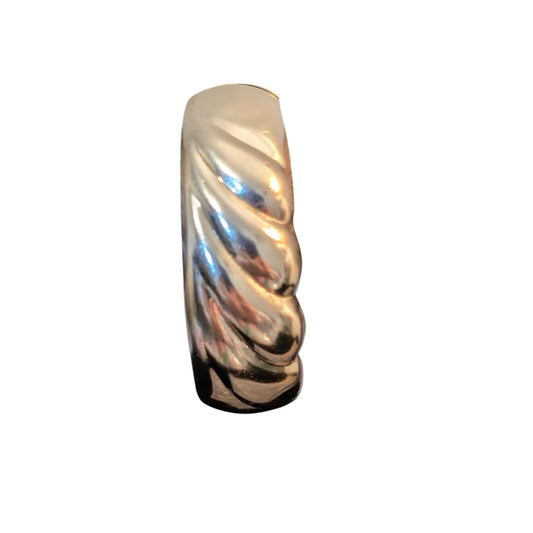 Vintage 925 Sterling Swirl Design Wide Slide In Clasp Bangle Bracelet