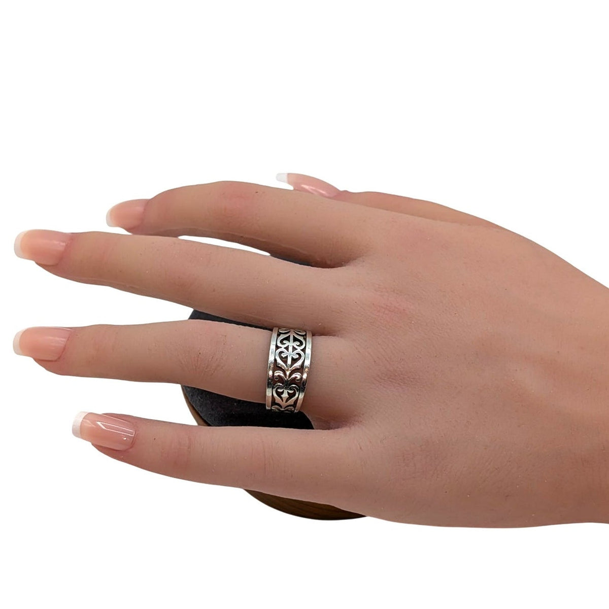 James Avery 925 Sterling Silver Adorned Open Scrollwork Band Ring Sz 6, 4.3g