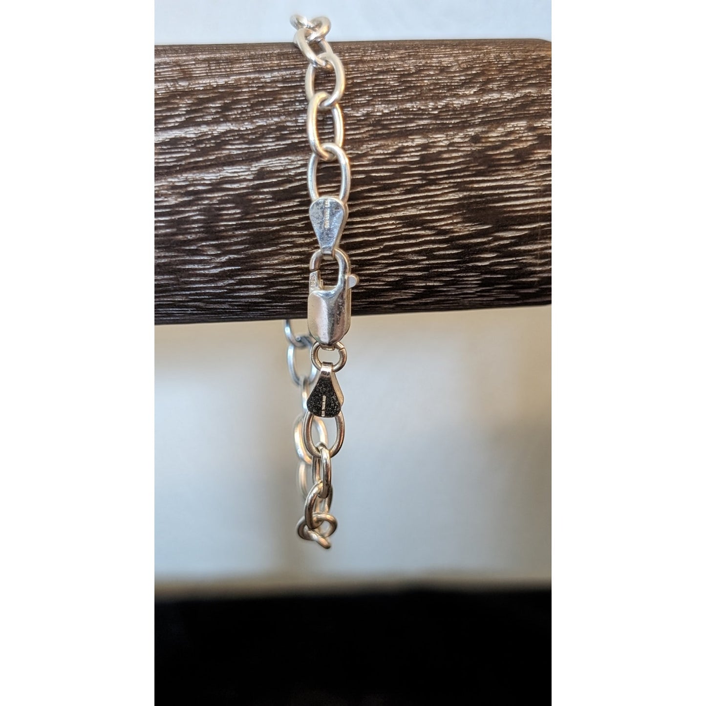 925 Sterling Silver Charm Bracelet W/ Black Enamel Pump Heel Charm