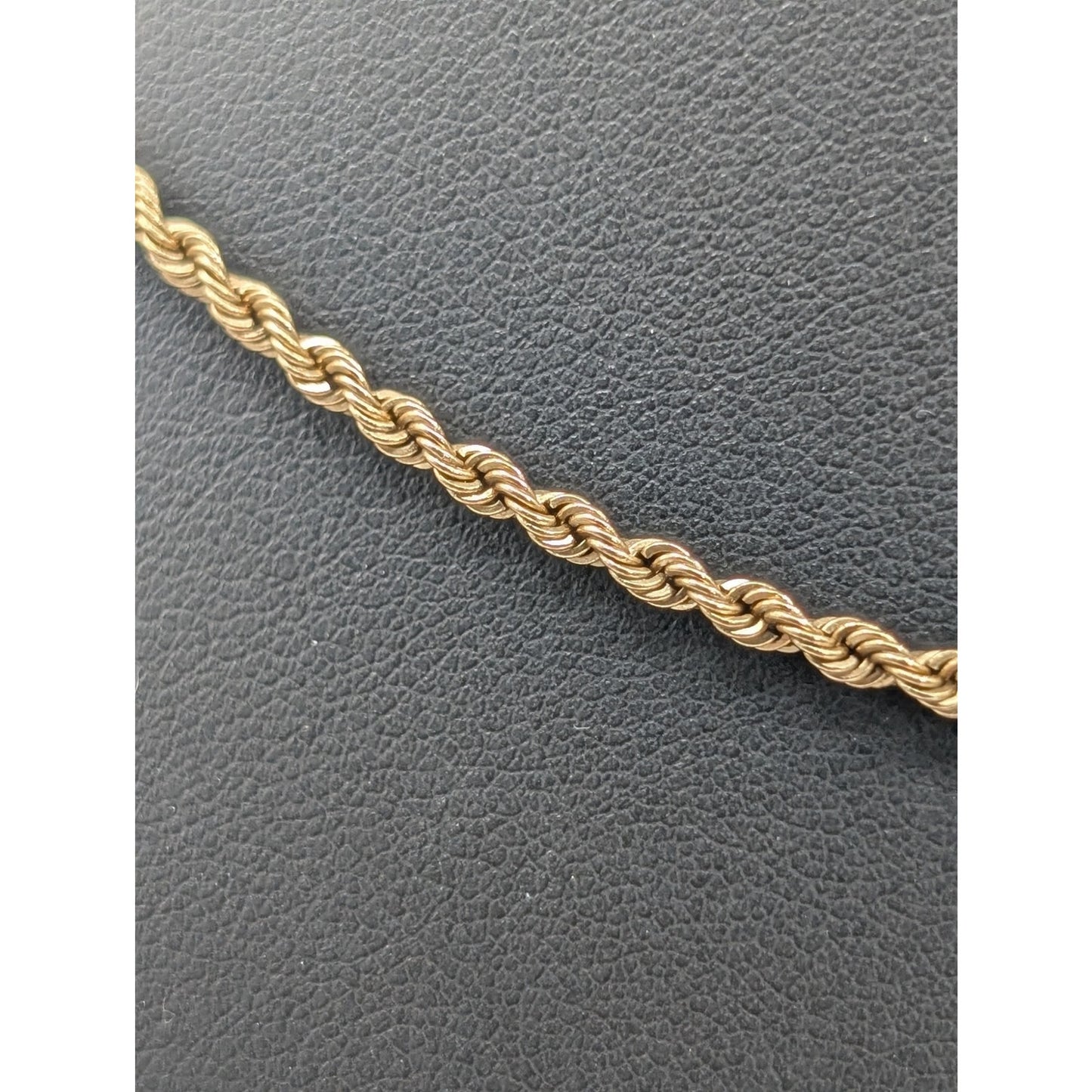 Vintage 14K Yellow Gold 18.5" Rope Chain Necklace Slide in Clasp w/ Safety 9.60g