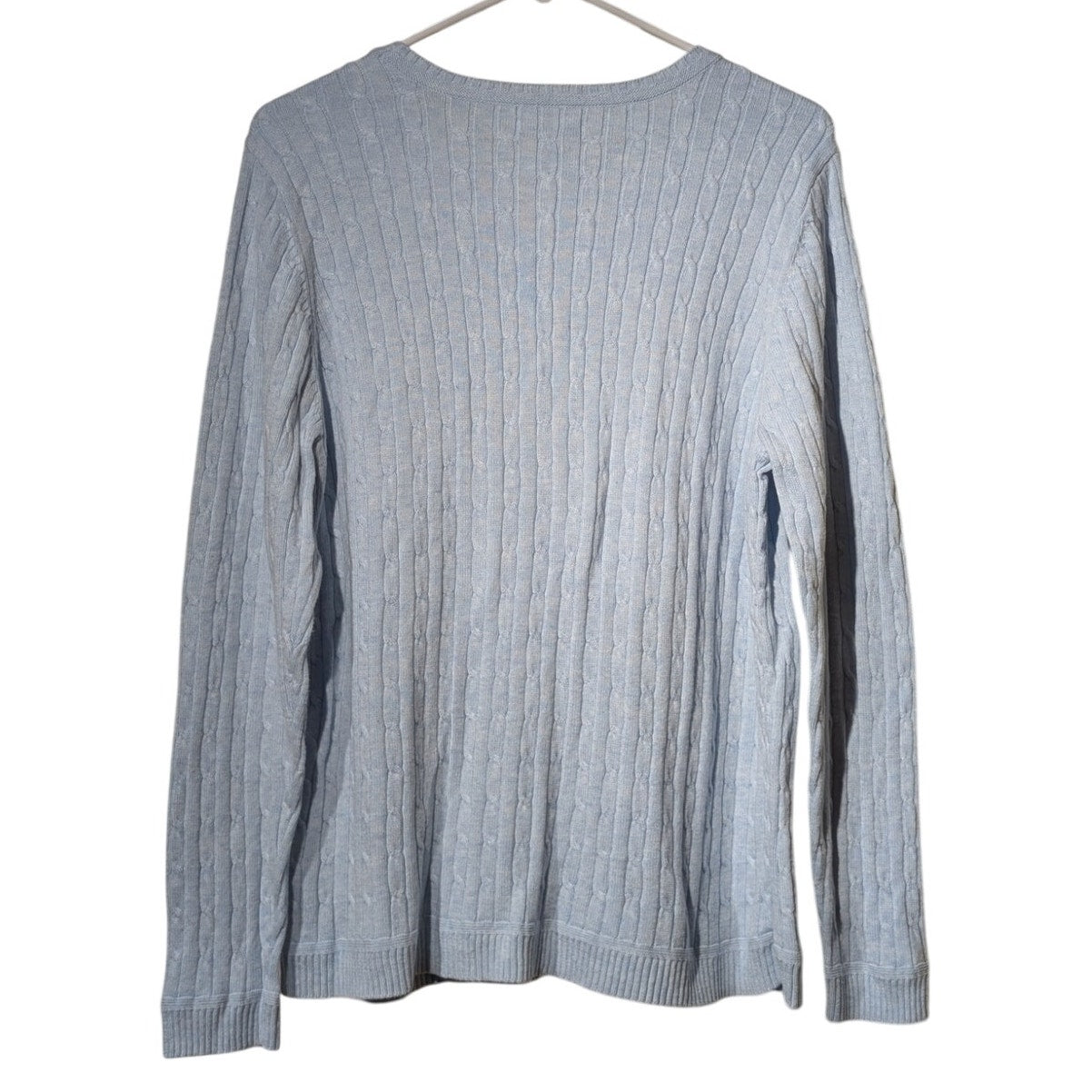 Croft & Barrow Light Blue Cable Crew Neck Pull Over Long Sleeve Sweater Sz XL