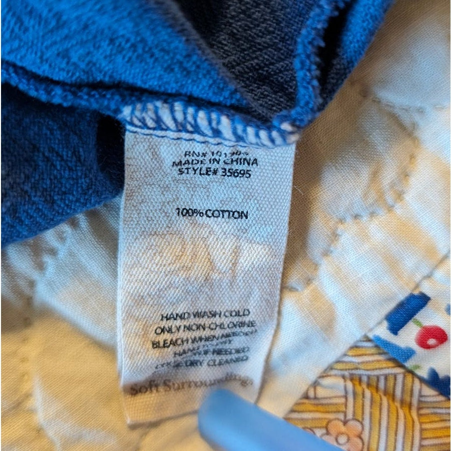 Soft Surroundings Blue Relaxed 100% Cotton Pullover Top Women's Sz PM
