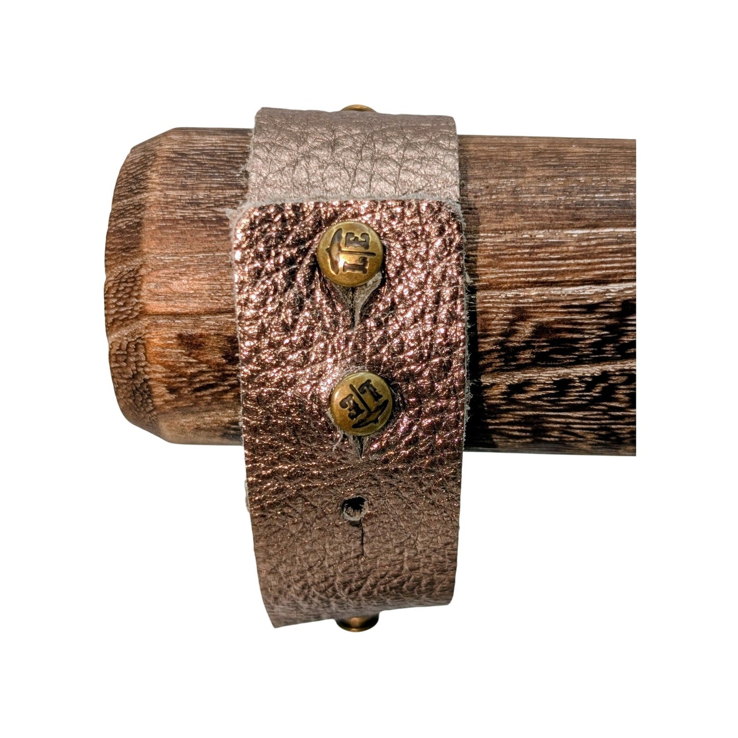 Lenny and Eva Metallic Bronze Leather Bangle 'Inspire' Bracelet