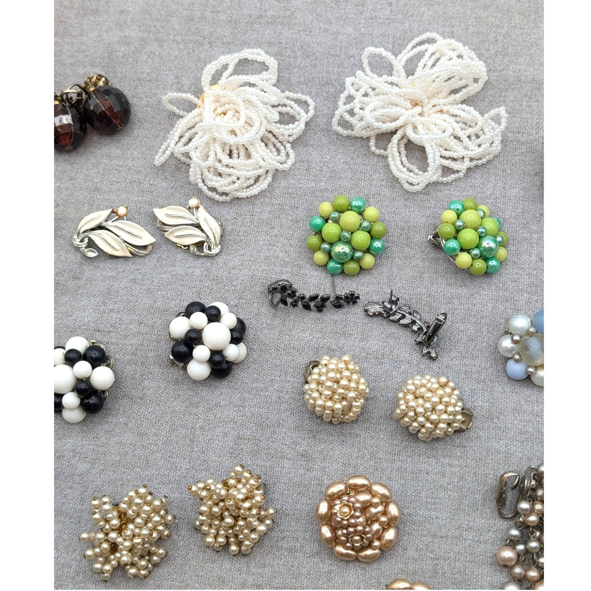 Lot of 27 Pair Vintage Clip On Screw Back Many 'Japan' Earrings