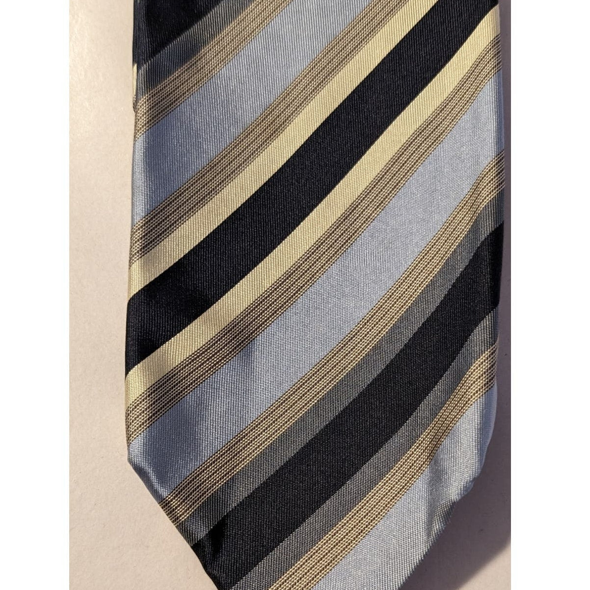 Hermes Paris Vintage 100% Silk Blue Stripe Neck Tie Authentic