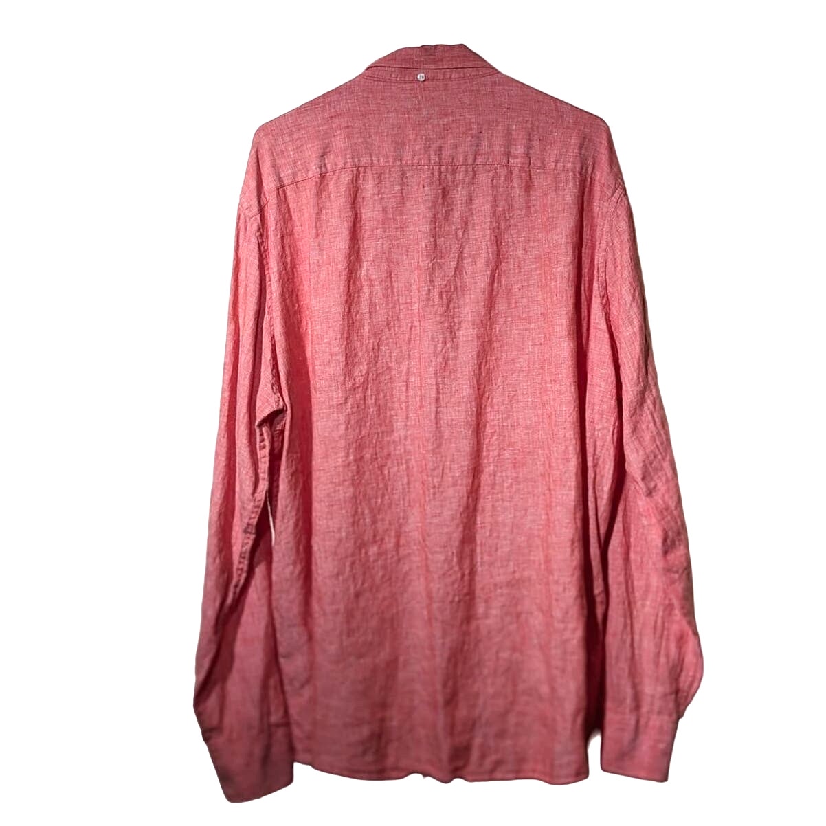 Claiborne Orange 100% Linen Slim Fit Button Down Mens Shirt Sz XXL