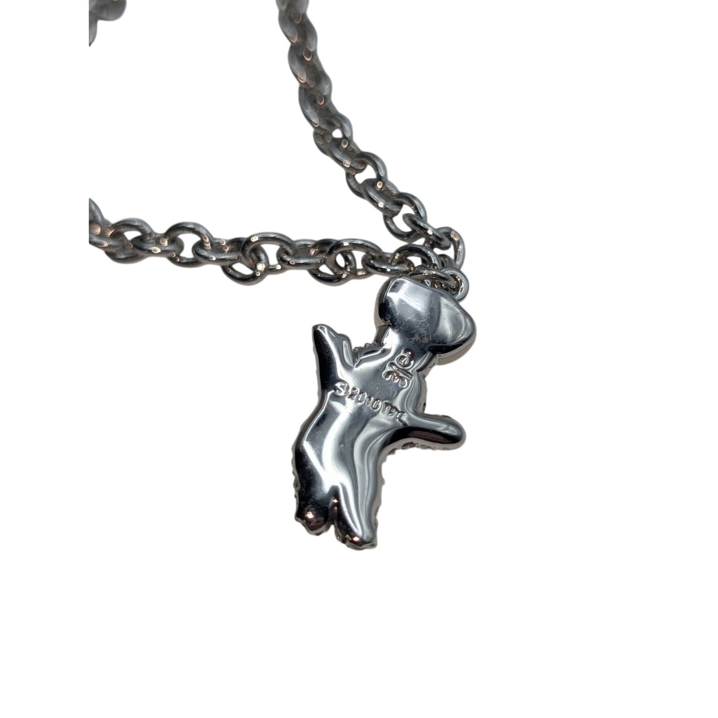 Danbury Mint 2010 Pillsbury Doughboy Pendant Silver Tone Rolo Chain Bracelet