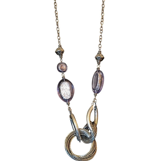 Premier Designs Chunky Skye Lavender Blue Acrylic Necklace