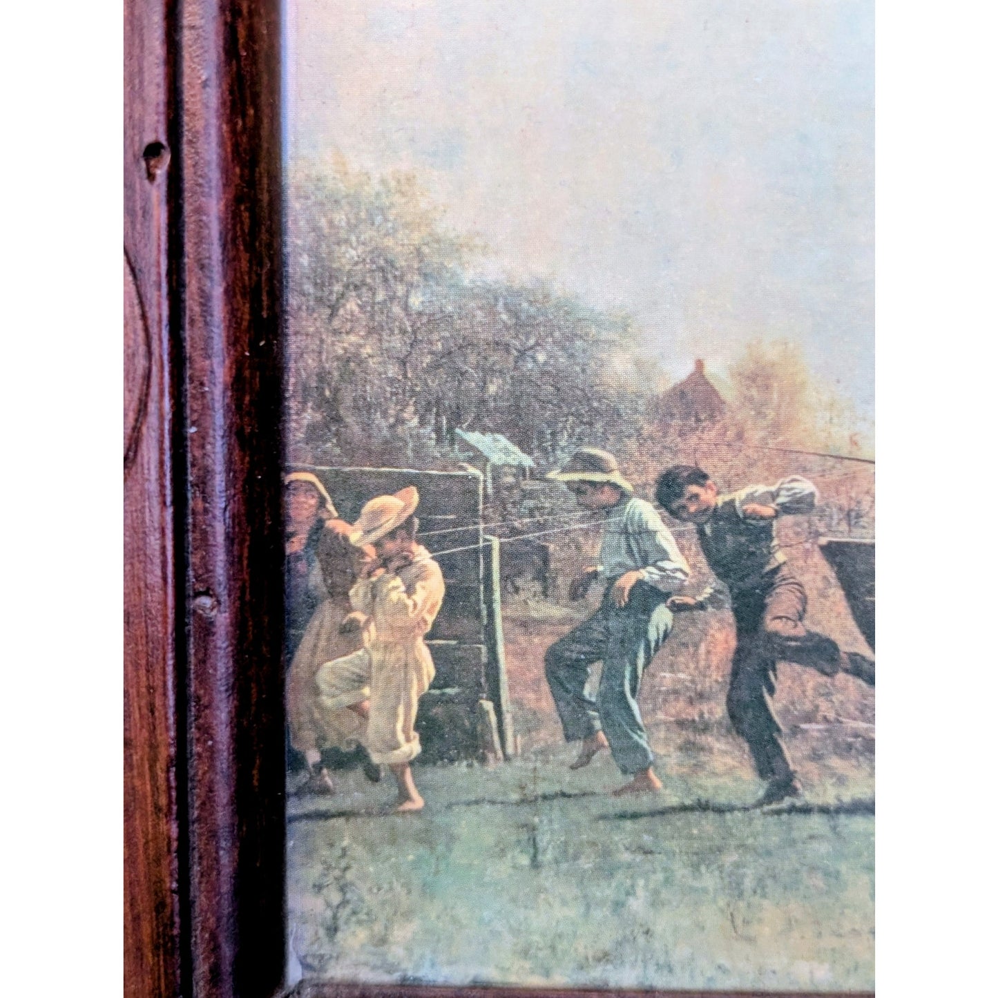VTG/Antique 'The Old Stage Coach' Print Originally Created in 1871 Wood Framed