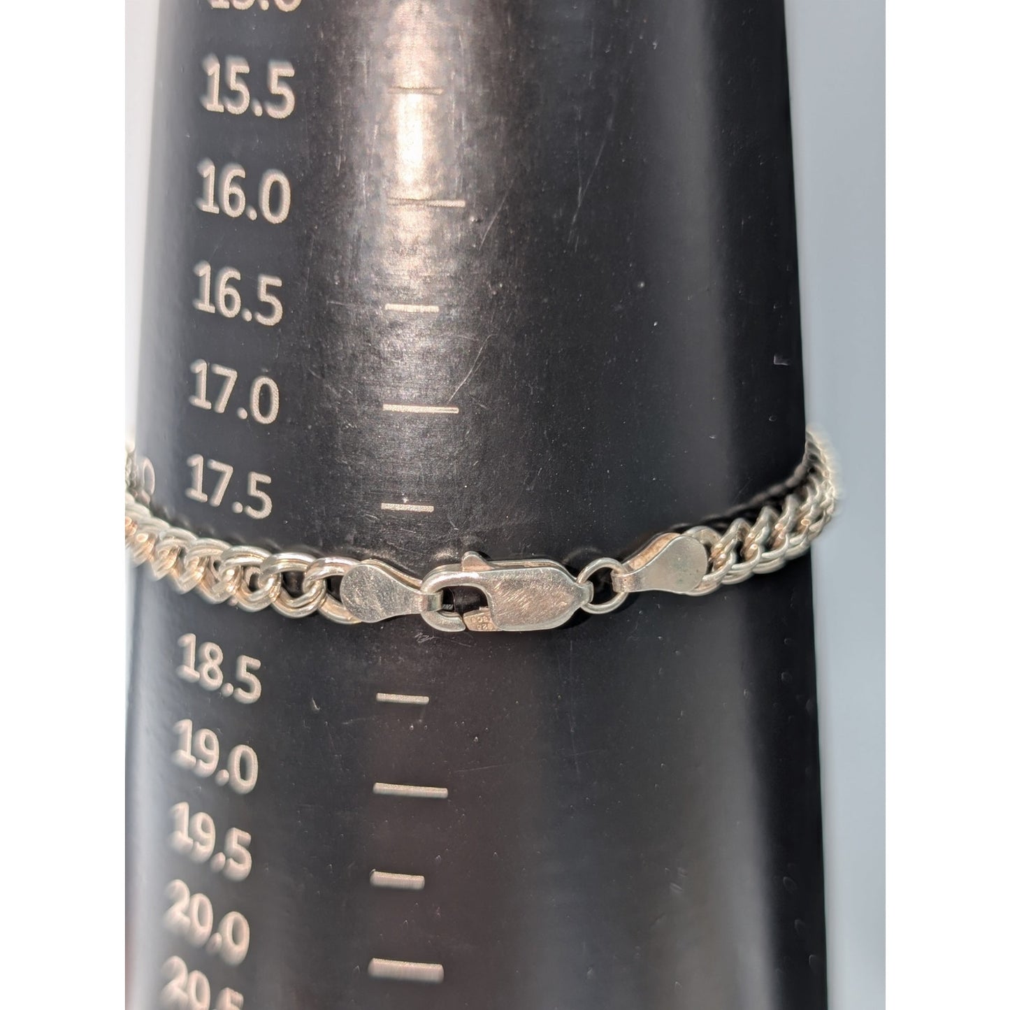 Vtg Marked 925 MSCO Double Curb Link Sterling Charm Bracelet (See Condition)