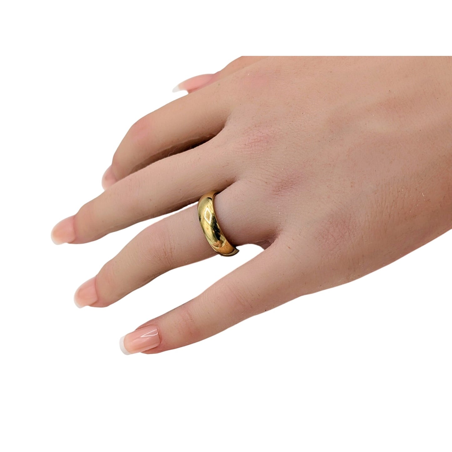 Vintage 18K Yellow Gold Artcarved Women's Wide Wedding Band Ring Size 6.5