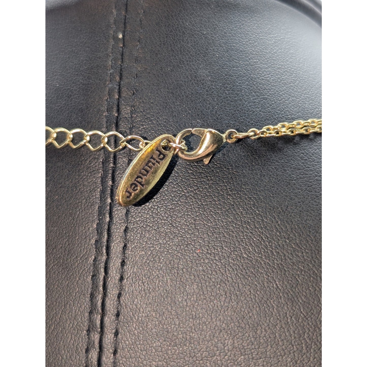 Plunder Double Strand Gold Tone Multi-Color Crystal Beaded Chain 31-34" Necklace
