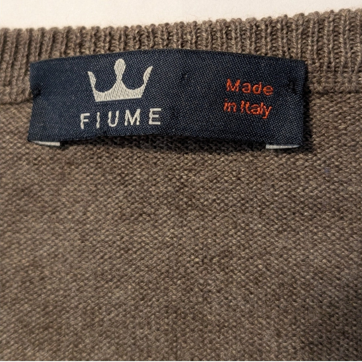 Fiume Made in Italy Brown Lightweight V Neck Button Front Cardigan Size L